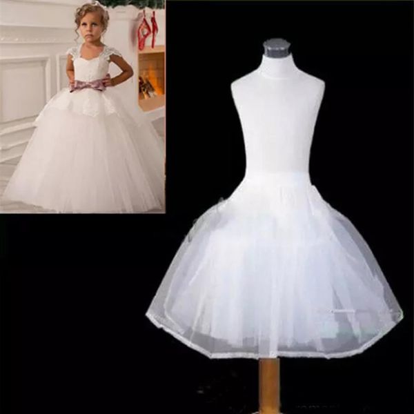 Neueste Kinder Petticoats Hochzeit Braut Zubehör 2 Reifen 2 Schichten Kleine Mädchen Krinoline Weiß Langes Blumenmädchen Formales Kleid U233C