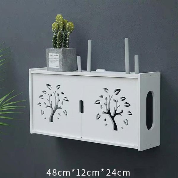 Grande scatola di immagazzinaggio router WiFi wireless Pannello di densità in PVC Mensola a muro Staffa per appendere cavi Organizzatore di stoccaggio Decorazioni per la casa C01162404