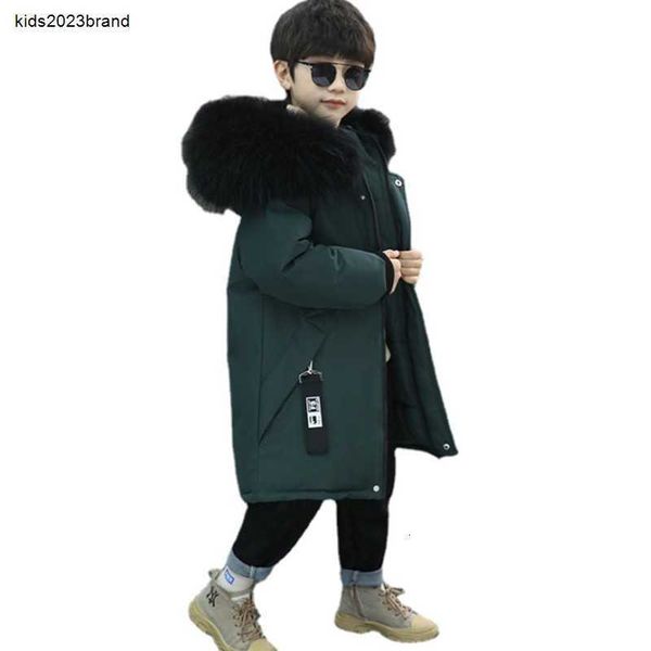 Moda para baixo casaco roupas de inverno para meninos bebê jaqueta crianças grosso casaco quente casual parka para adolescente com grande gola de pele