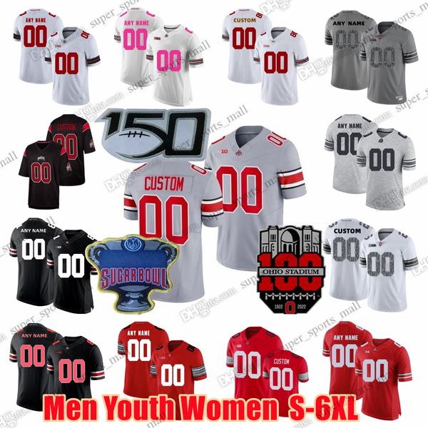 Maglia da calcio personalizzata S-6XL NCAA Ohio State Buckeyes 18 Marvin Harrison Jr. 32 TreVeyon Henderson 51 Luke Montgomery 2 Emeka Egbuka 17 Carnell Tate Scott Jr. Hayden