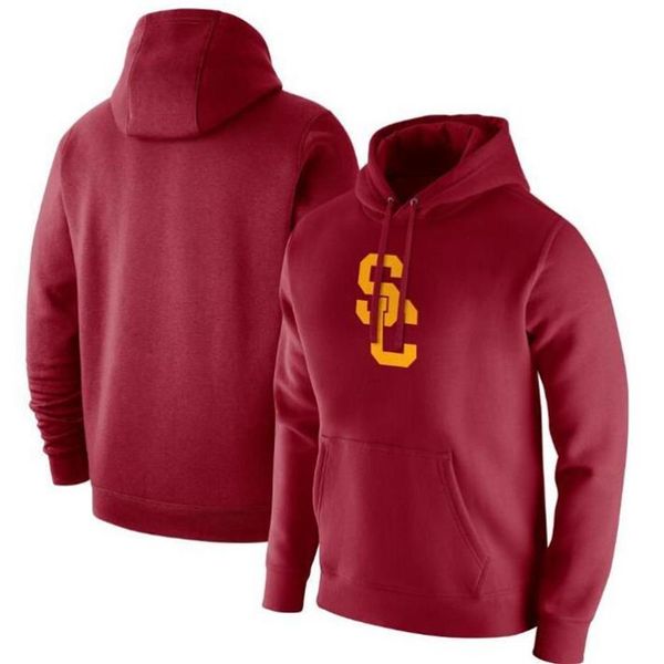 USC Trojans Heathered Grey Vintage Logo Клубный флисовый пуловер с капюшоном Толстовка UConn Huskies DDD211u