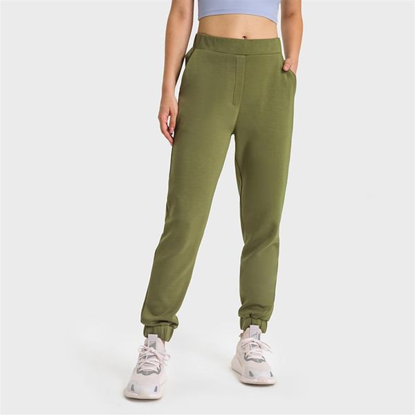 L-208 Kadın Sweatpants Yoga Pantolon Gevşek Fit Joggers El Cepleri Sıradan Palet Pantolon Süper Yumuşak ve Hassas Taytlar Traning T226s