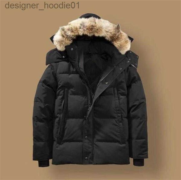 Mens Down Parkas Canadá Puffer Jaquetas Homens Designer Real Coyote Fur Outdoor Wyndham Windbreaker Jassen Outerwear Com Capuz Fourrure Manteau Down Jacket Coat Hiver