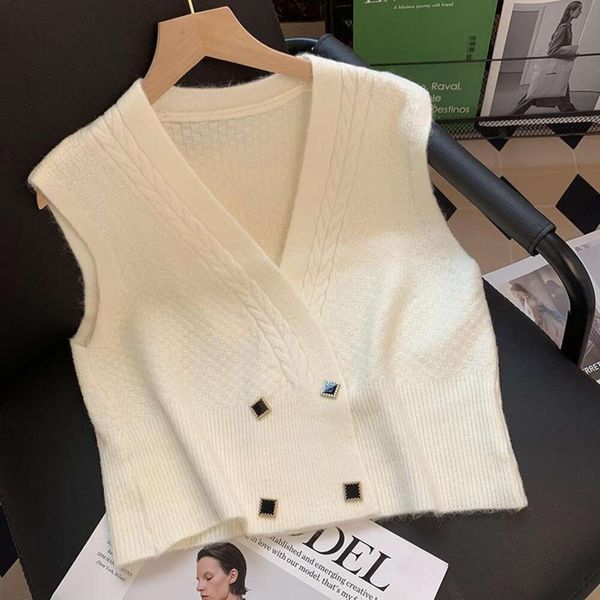 Tendenza della giacca con maniche coreane cardigan da donna in maglia lavorata a maglia in puro colore con scollo a V