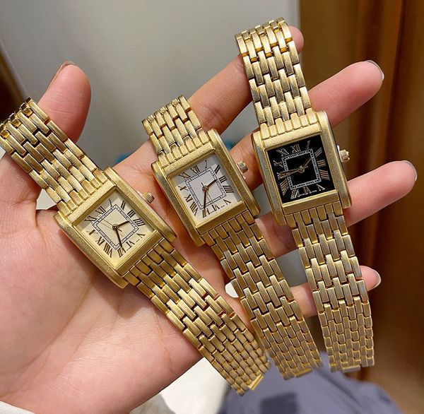 Novo designer clássico feminino relógio masculino moda movimento de quartzo tanque quadrado ouro sier relógios masculinos montre de luxo