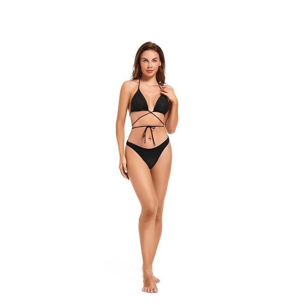 costumi da bagno trasparenti Bikini con spalline incrociate sul davanti, modelli T13B16