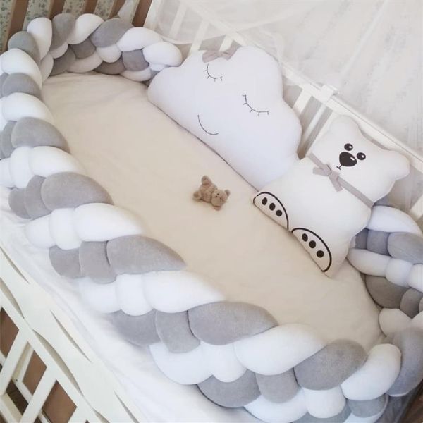 Conjuntos de cama 1m 2 2m 3m bebê cama pára-choques para nascido grosso trançado almofada conjunto berço decoração do quarto 221025251n