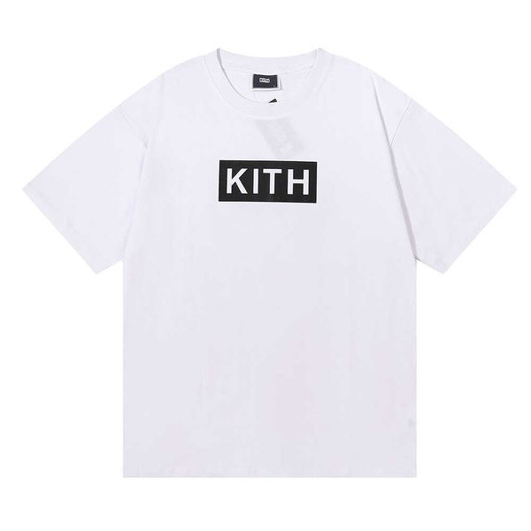Designer Kith Classic Letter Printing Ins American Fashion Brand Männer und Frauen Casual Cotton Loose Short Sleeve Pullover T-Shirt
