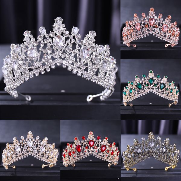 Jóias de cabelo de casamento barroco cristal gota de água coroas e tiaras vintage tiara coroa para mulheres acessórios de noiva 230908