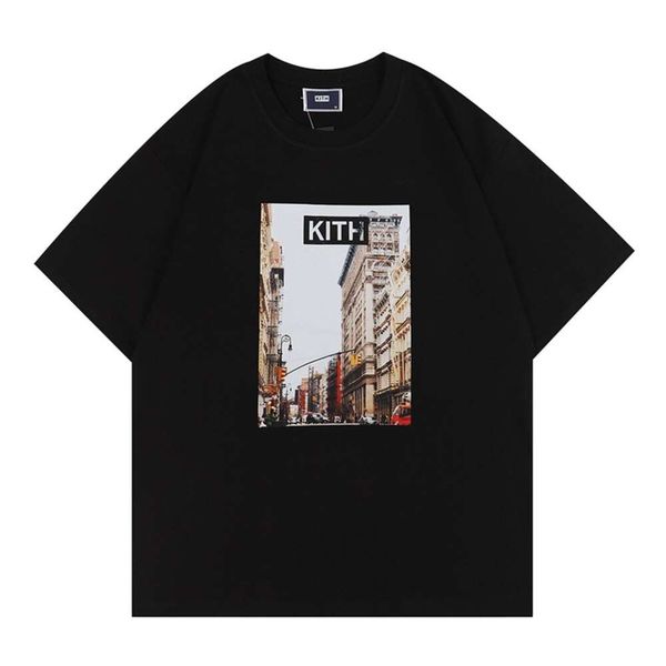 İns amerikan moda kiti soho vintage tee york blok fotoğraf tişört büyük kısa kol yee zus