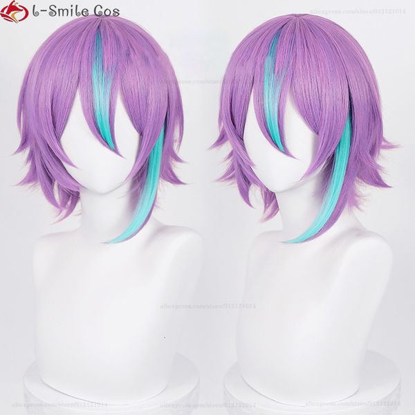 Parrucche Cosplay Kamishiro Rui Parrucca Cosplay Kamishiro Rui Parrucca con riflessi viola Parrucche per capelli in fibra resistente al calore blu Protezione per parrucca gratuita 230908