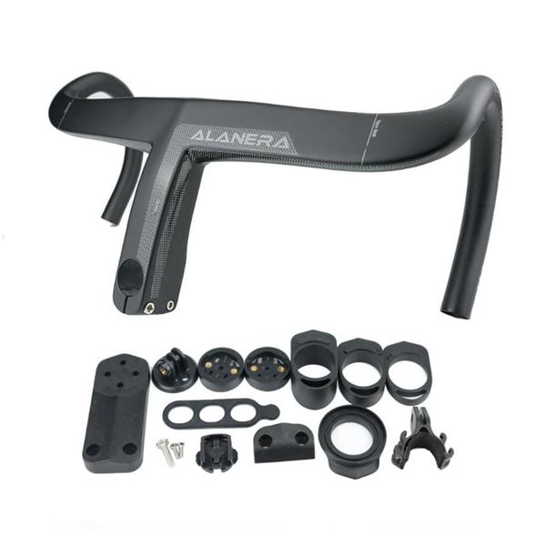 Componentes de guidão de bicicleta 2022 ALANERA Sistema de fio interno DCR Guiador de estrada de carbono integrado para 28/6mm Fork Steer com Spacers192J