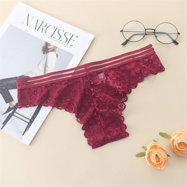 Atualização de renda biquíni calcinha sexy roupa interior feminina cintura baixa cuecas ver através das mulheres sob o uso lingerie