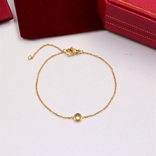 Bracciale a catena di moda di lusso Designer di gioielli ciondolo con diamanti per feste Bracciali in oro rosa per gioielli da donna in maschera regalo254T