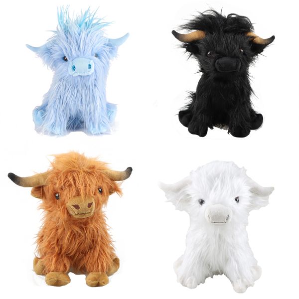 Vente chaude Highland vache en peluche poupées Simulation écossais Highlands boeuf en peluche poupée Changmao vache jouets UPS gratuit