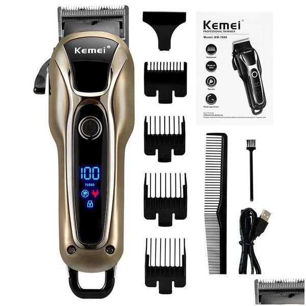 TRIMER CABELO BARBER PROFISSIONAL CLIPPER Recarregável acabamento elétrico Corte barba barba barba sem fio sem fio 220623 Drop Delivery DHNZT 317 5