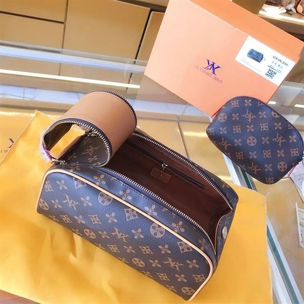 Borse per cosmetici Custodie di design Borsa per il trucco da donna Borsa da bagno appesa Borsa da toilette da viaggio per donna multifunzionale Marchio di lusso260m