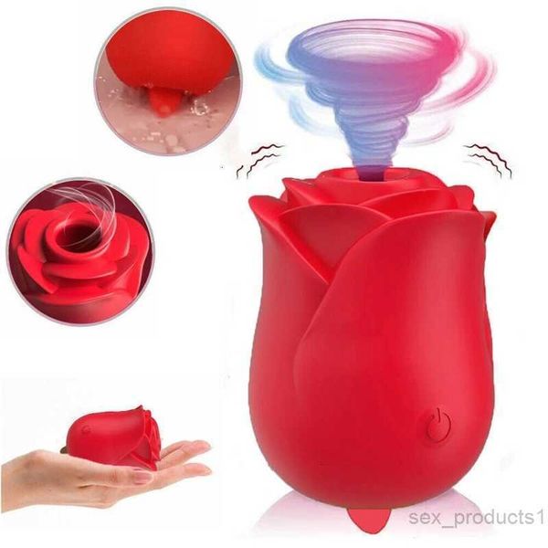 Brinquedo sexual massageador Red Rose Toy 2022 com vibrador de língua WomenZG22