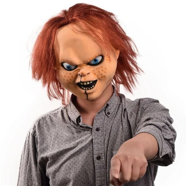 Maske Kinderspielkostüm Masken Geist Chucky Masken Horror Gesicht Latex Mascarilla Halloween Teufel Killer Puppe 220705239B