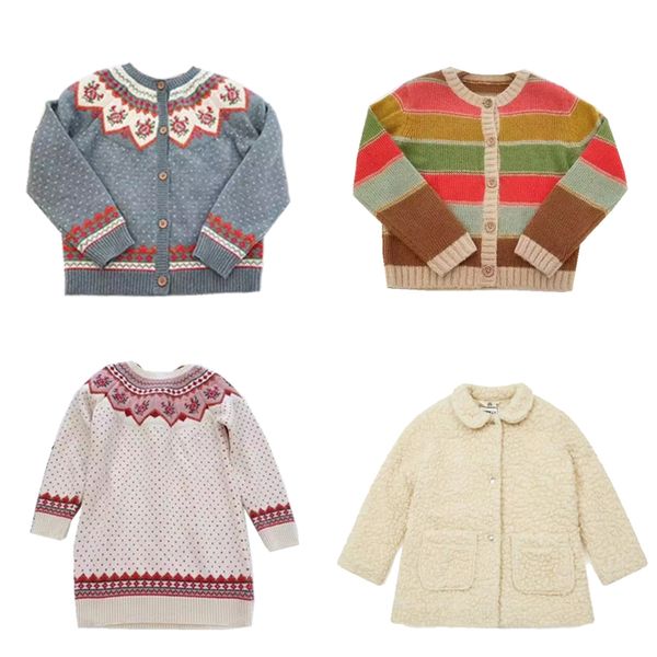Pullover Maglioni per bambini 2023 Inverno Brand Girls Carino ricamo cardigan lavorato a maglia Outwear 230909