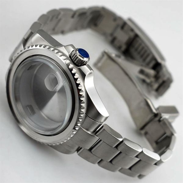 40-mm-Saphirglasgehäuse für ETA 2836 Mingzhu 2813 3804 Miyota 82 Silbernes Edelstahl-Uhrengehäuse für Herrenuhr P620306g