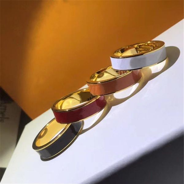 Anel de moda para homens e mulheres com pedras laterais unissex anéis homens mulheres joias 4 cores presentes acessórios de moda262A