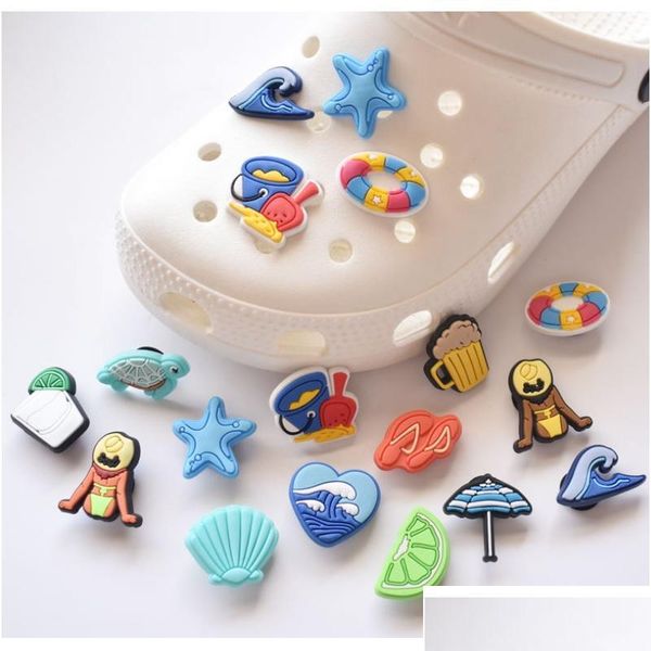 Parti di scarpe Accessori Simpatico cartone animato Pvc Charms Scarpe Fibbie Action Figure Braccialetti adatti Clog Jibz Gardenshoe Polsino Ragazzi Ragazze Gif Dhzjy