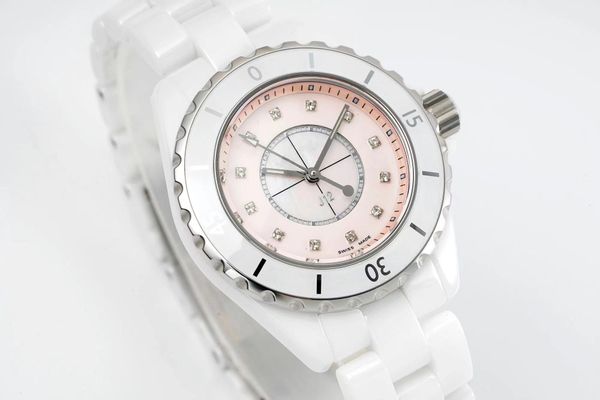 Yeni BV5513 Kadınlar 33mm Moda Doğu Dial A956612 Pembe Hareket Süper Seramik Kılıf Kuvars Bilezik ETA 2023 Saatler MAXKF