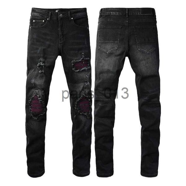 Мужские джинсы Мужские джинсы с дырками Винтажные брюки Мужские потертые байкерские брюки Модные повседневные модные джинсовые брюки для взрослых Хип-хоп мотоциклетные джинсы x0911