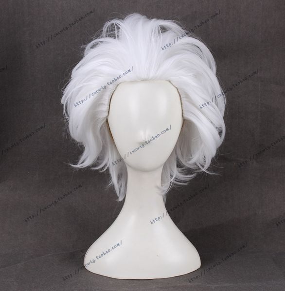 Parrucche Cosplay Parrucca Cosplay Ursula La sirenetta Parrucche bianche corte resistenti al calore per capelli sintetici Protezione per parrucca 230908