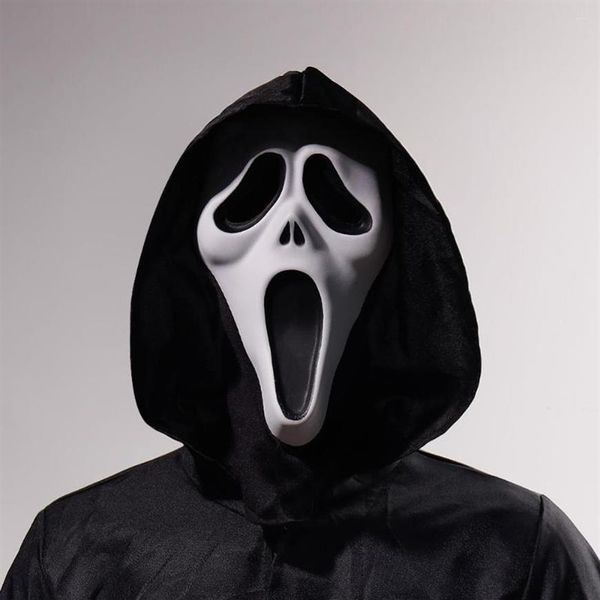 Маски для вечеринки, белый ужас, призрачное лицо, косплей, кричащий демон, страшный костюм на Хэллоуин, реквизит 219D