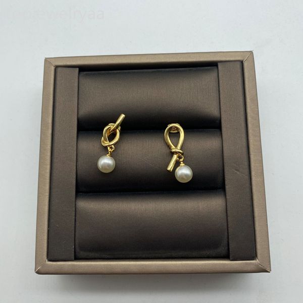 Orecchini Diamante Perla Diversi stili disponibili Designer di marca Orecchini Accessori per gioielli Orecchini da donna placcati in oro Design con nodo in metallo da sposa