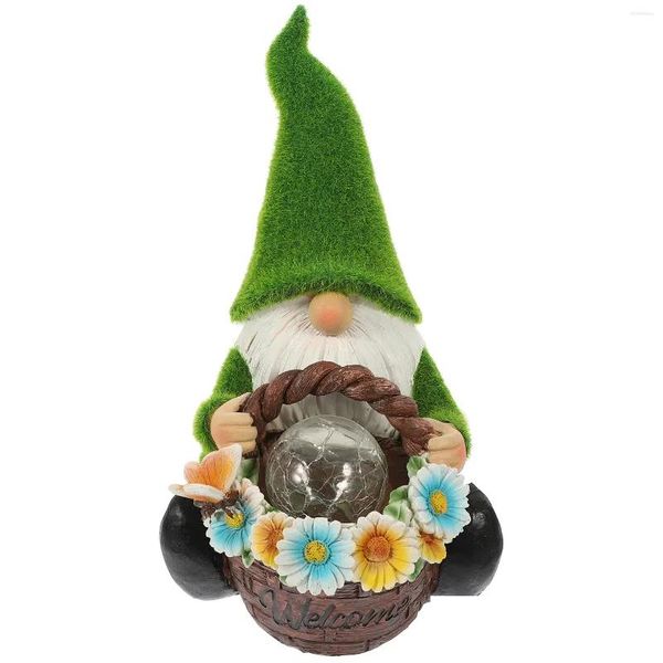 Gartendekorationen Zwerg Nachtlicht Tischplatte Dekor Gnome Verzierung Zubehör Rasen Solar Ornament Harz Statue Glühende Lampe Drop De Dhkc6