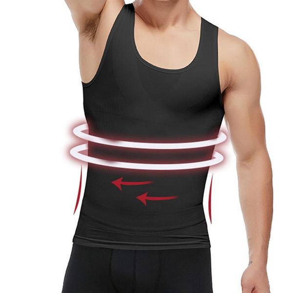 Shaper homens neoprene emagrecimento sauna colete masculino queimador de gordura barriga calor corpo shaper roupa interior compressão cintura trainer tanque superior body267v