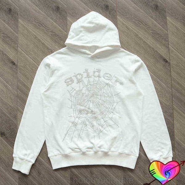 Erkek Hoodies Sweatshirts Beyaz Genç Thug Spider Örümcek Kapüşonlu Erkek Kadınlar 3D Web Köpük Baskı SP5der Müzik Albümü Gevşek Kapüşonlu 555555 Sweatshirts T220726FW23