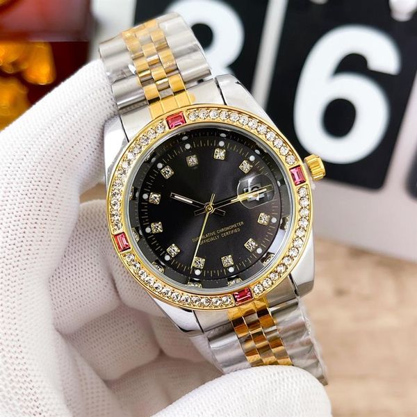 Aaa marca de luxo relógio casual 40mm relógios femininos masculinos moda dressdiamond datejust pulseira aço inoxidável movimento quartzo au314n