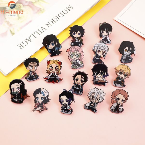 Pins Broschen Großhandel Demon Slayer Anime Rolle Brosche Acryl DIY Dekorativ für Frauen Mann Geburtstagsgeschenk Kinder Spielzeug 230909