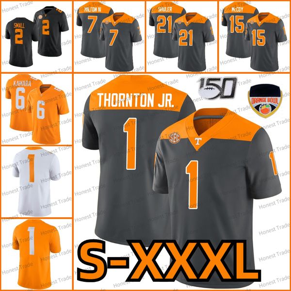 Vols Football Jersey Thornton Jr. Warren 7 Milton III 16 Manning 92 White Warren Atkins Shuler 1 Thornton Jr. Jabari Small Ramel Keyton Hombres personalizados Niños