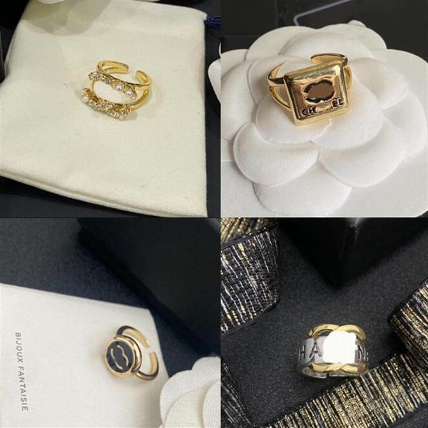 20 estilo nova moda jóias designer anéis feminino carta amor suprimentos de casamento 18k banhado a ouro aço inoxidável diamante gemstone214y