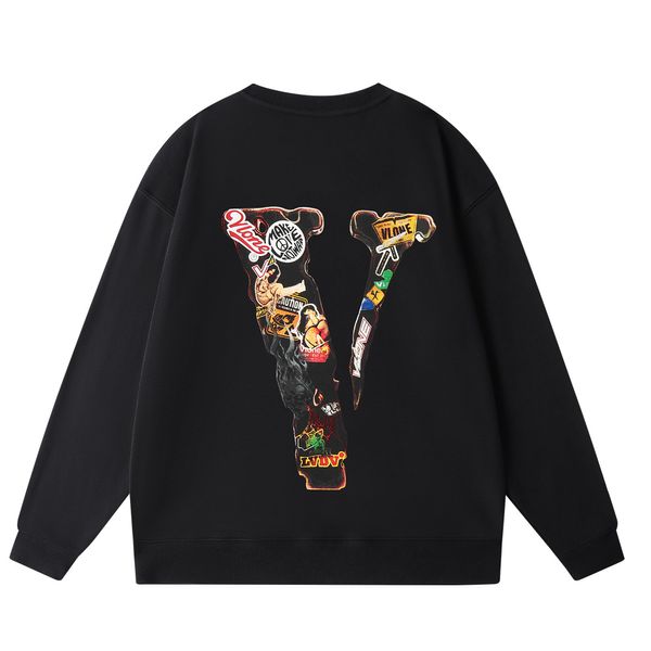 VLONE Pullover Sweatshirt Neue Herren Hoodies Stickerei Brief Vlone Pullover Bedruckte Waschung Rundhalsausschnitt Weibliche Baumwolle Hoodie Drucken Hip Hop Street Style Pullover T-Shirt