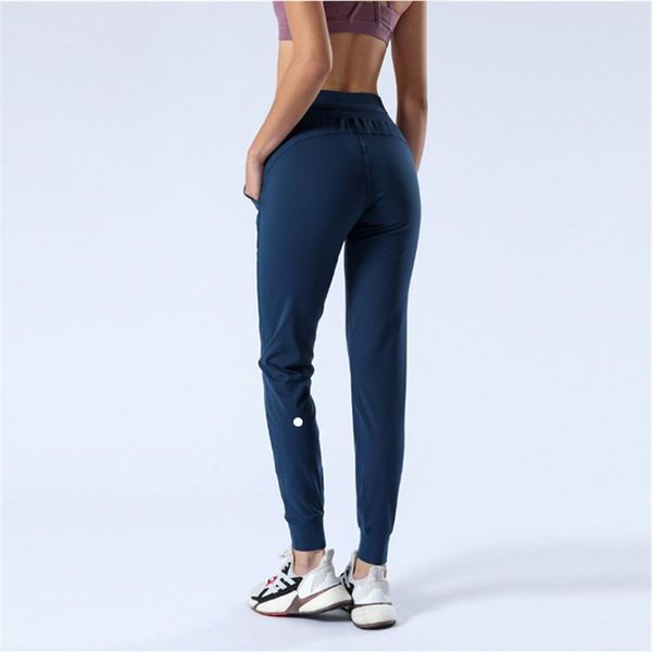 LL-2079 Pantaloni Pantaloni da donna Yoga Allentati Nono Pantaloni Trainer Excerise Sport Palestra Corsa Casual Pantaloni lunghi con fascia alla caviglia Elasti2468