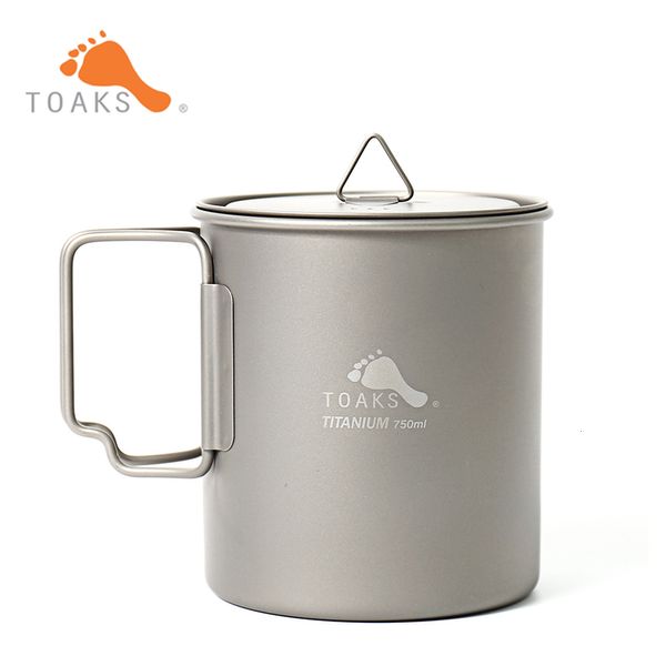 Camp Kitchen TOAKS Pot POT 750 Cup Tazza da esterno ultraleggera con coperchio e manico pieghevole Pentole da campeggio 750ml 103g 230909