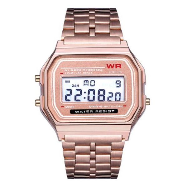 2023 Moda Retro Vintage Gold Saatler Erkekler Elektronik Dijital Saat Led Hafif Elbise Bilek Swatch Relogio Maskulino Fymhm102279i