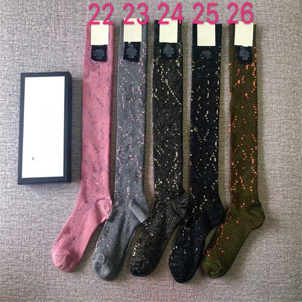Хлопковые чулочно-носочные изделия для женщин, 42 цвета, модные женские уличные носки для девочек, осень-зима, толстые теплые спортивные носки с золотой проволокой Stocki266E