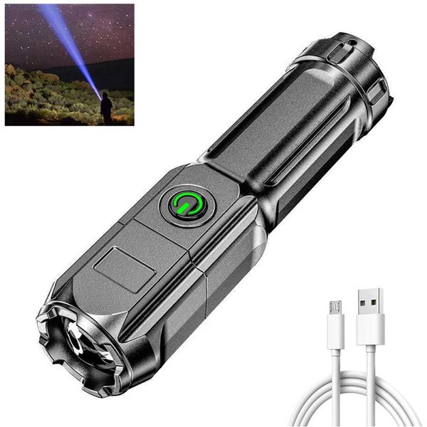 Taschenlampe Starkes Licht Wiederaufladbare Zoom Riesige Helle Xenon Special Forces Home Outdoor Tragbare Led Leuchtende Taschenlampe3114