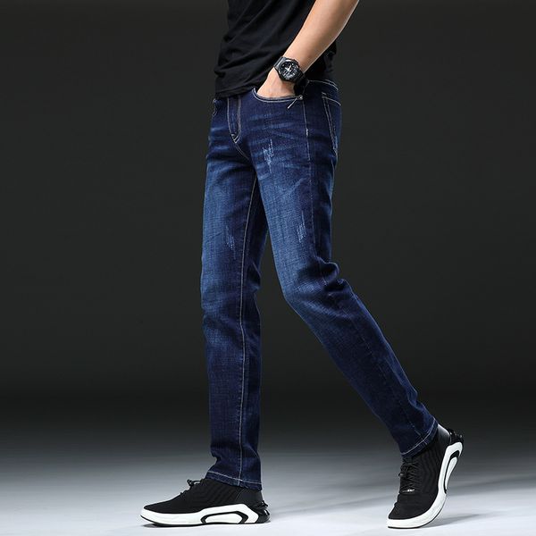 Calças lápis masculinas jeans redução de cintura média slim-fit calças elásticas lavadas roupas masculinas brancas jingdong fornecimento quente