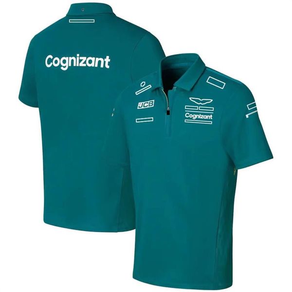 F1 camiseta 2022 novo terno de corrida verde camisa polo de manga curta personalizado terno da equipe258c
