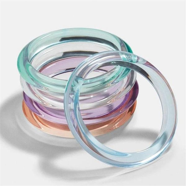 Meninas legal verão acético acrílico pulseiras pulseiras transparente moda resina pulseira para women249j
