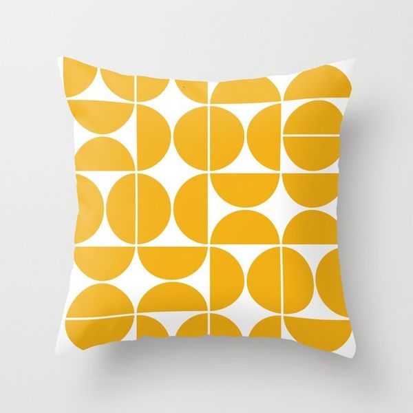 Federa per cuscino metà secolo moderno geometrico giallo copertura decorativa tiro morbido e accogliente cuscino per divano letto decorazioni per la casa 230909