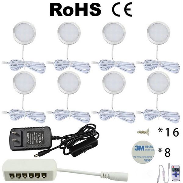 3 4 6 8 PCS LED Sob Luz Do Armário 12 V Luzes Da Cozinha com Interruptor guarda-roupa barra lâmpada casa Contador Vitrine Decoração lamps2425